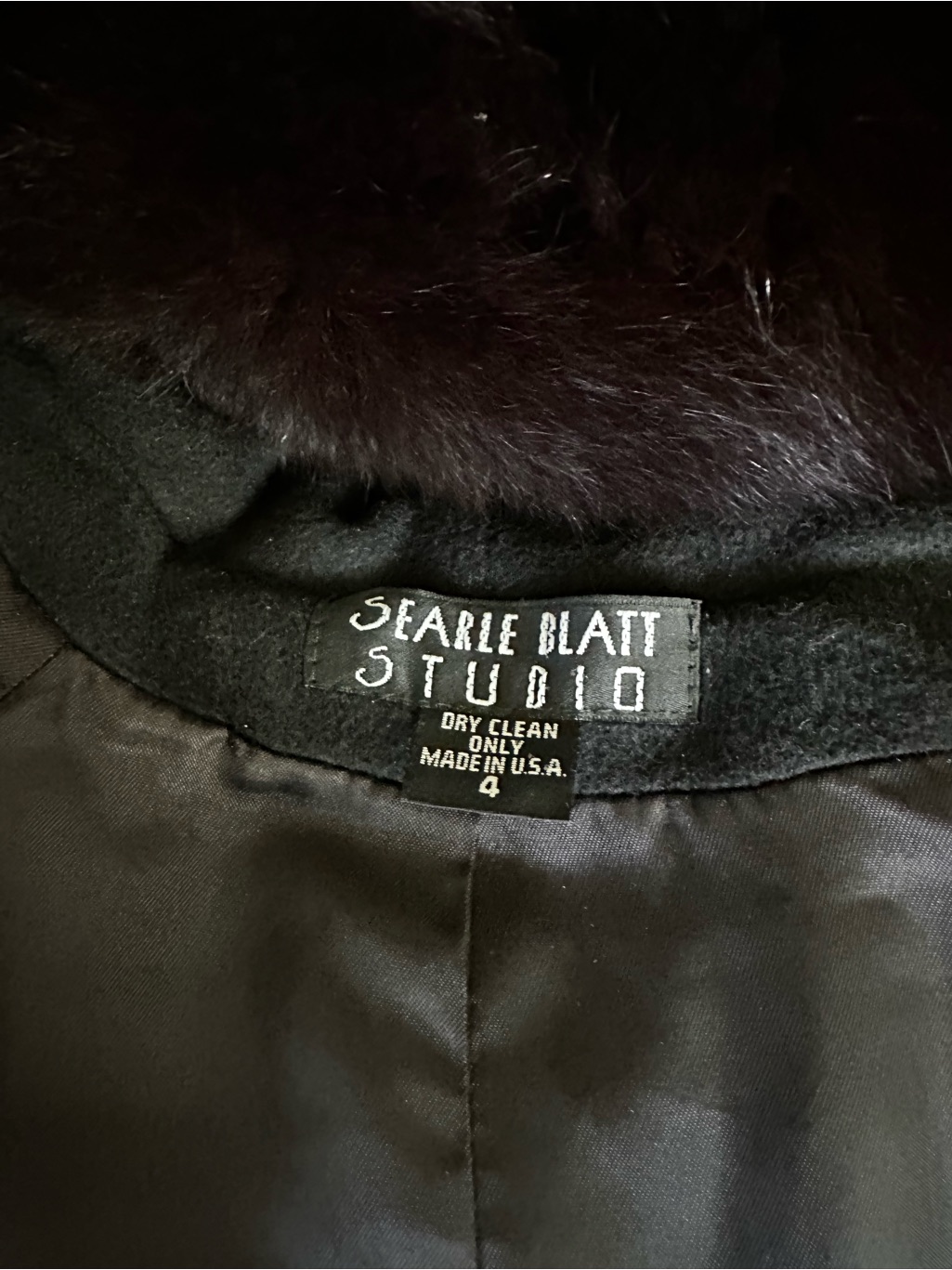 Searle Blatt Studio, Bergdorf Goodman, Long Black Cashmere Coat W Size 4 Usa — image 4 of 7